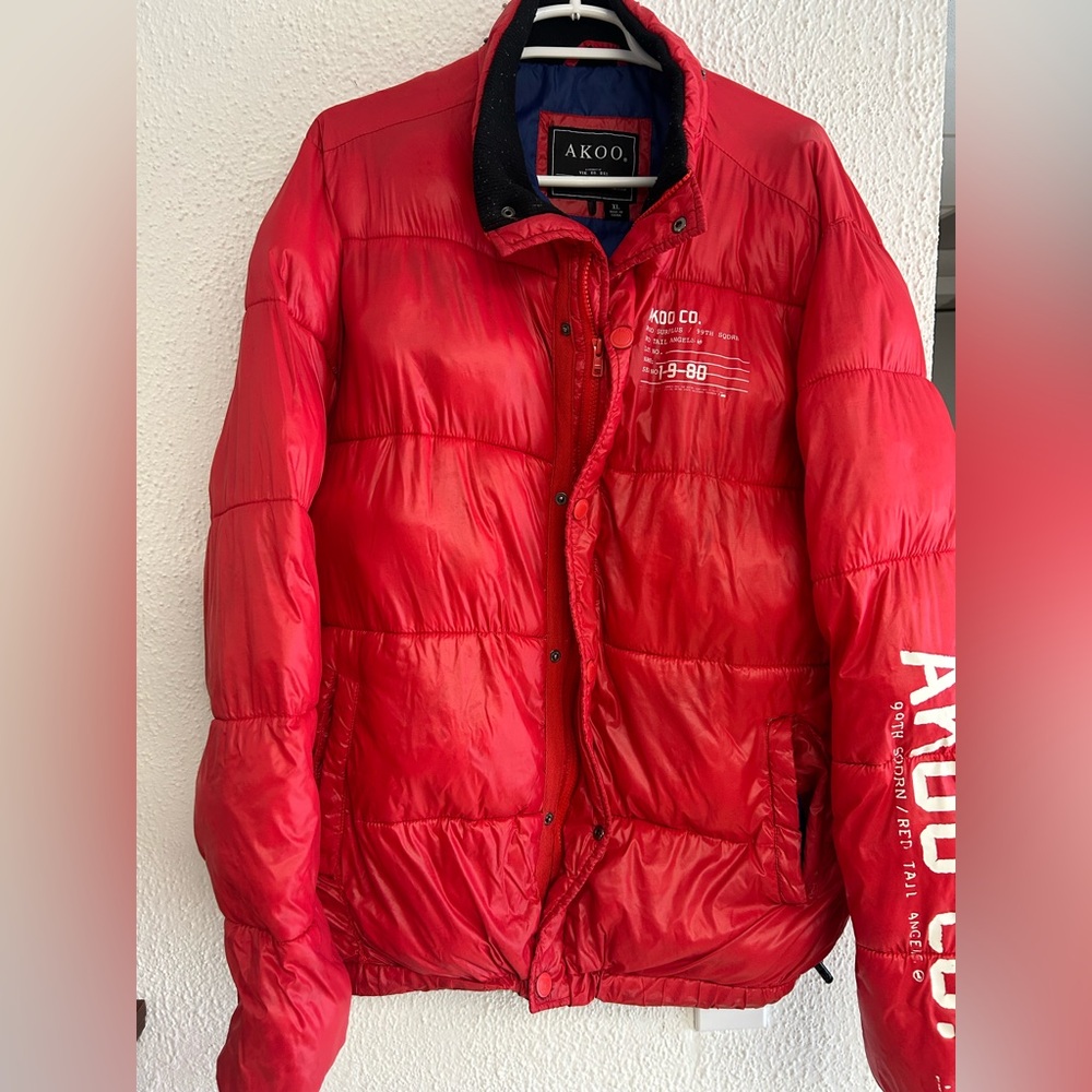 Akoo Co. No Rivals Men’s Red  puffer‎ jacket size XLarge
